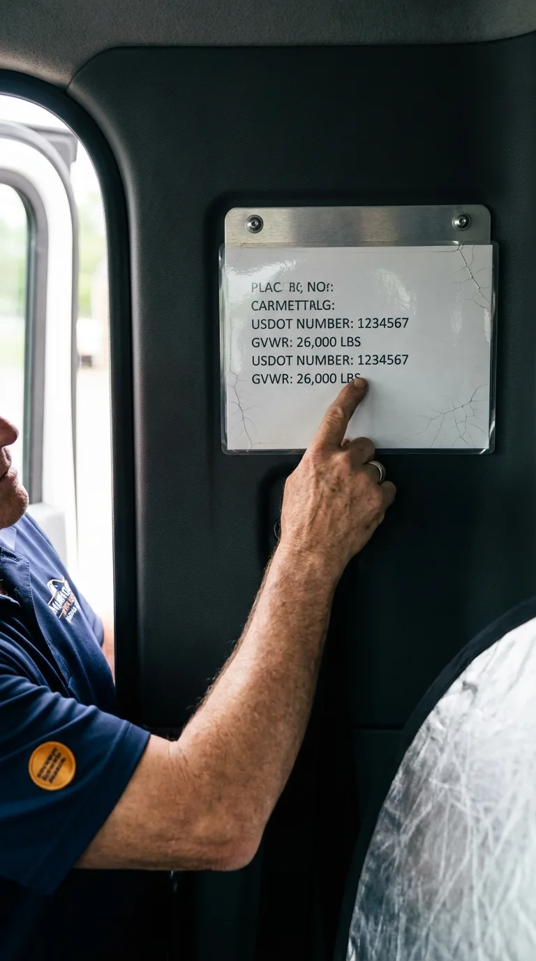 USDOT licensing placard verification in Caribou
